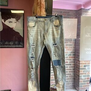 Smoke Rise Distressed Blue Skinny Jeans
